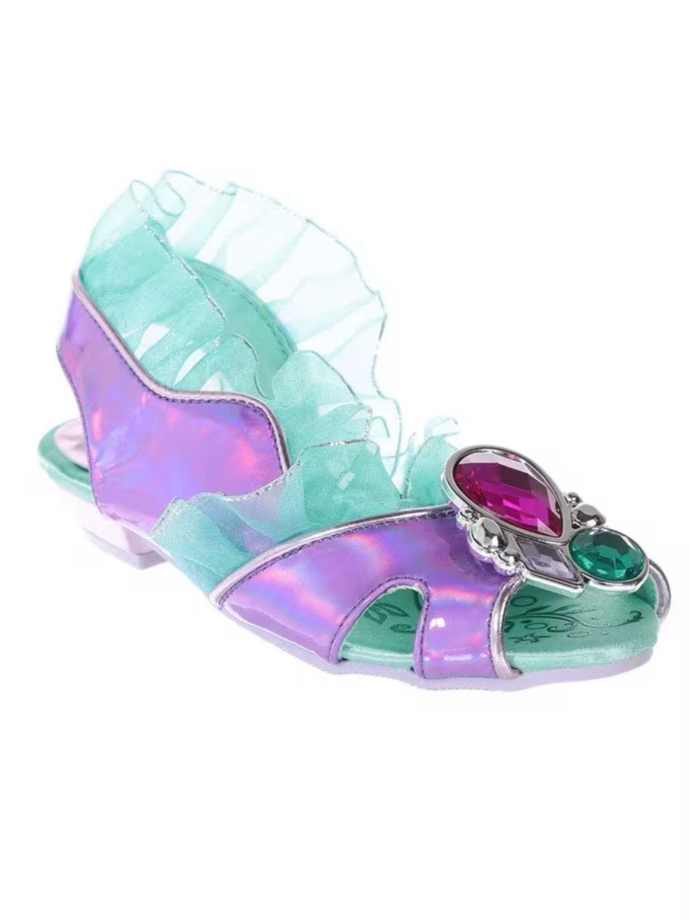Disney Teal and Pink Girls' Ruffled Ariel Costume/Dress Shoe NWOT